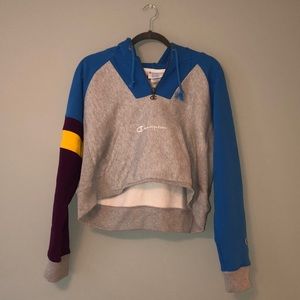 Champion Cropped Color Block Quarter Zip